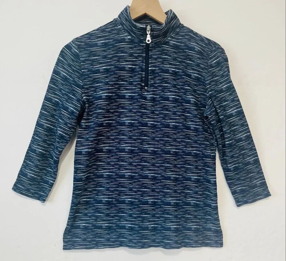 Karen Scott Sport Zip Neck Pullover Size PS